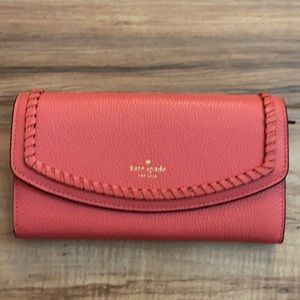 Kate Spade clutch wallet in warm guava